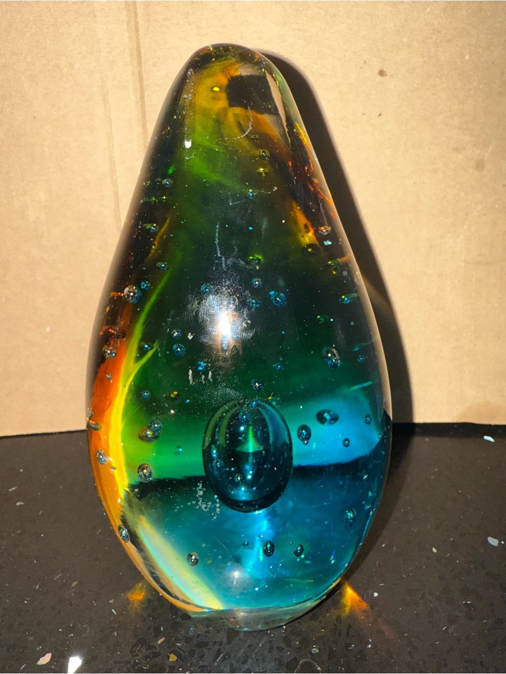 Teardrop shaped Art Glass